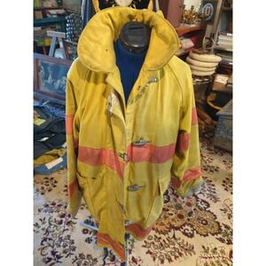 Vintage Retired Firefighter Turnout JACKET FIRE COAT USED *SHELL ONLY* 42x35"